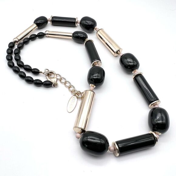 Chico’s oversized chunky large necklace career statement black and gold - Picture 1 of 6
